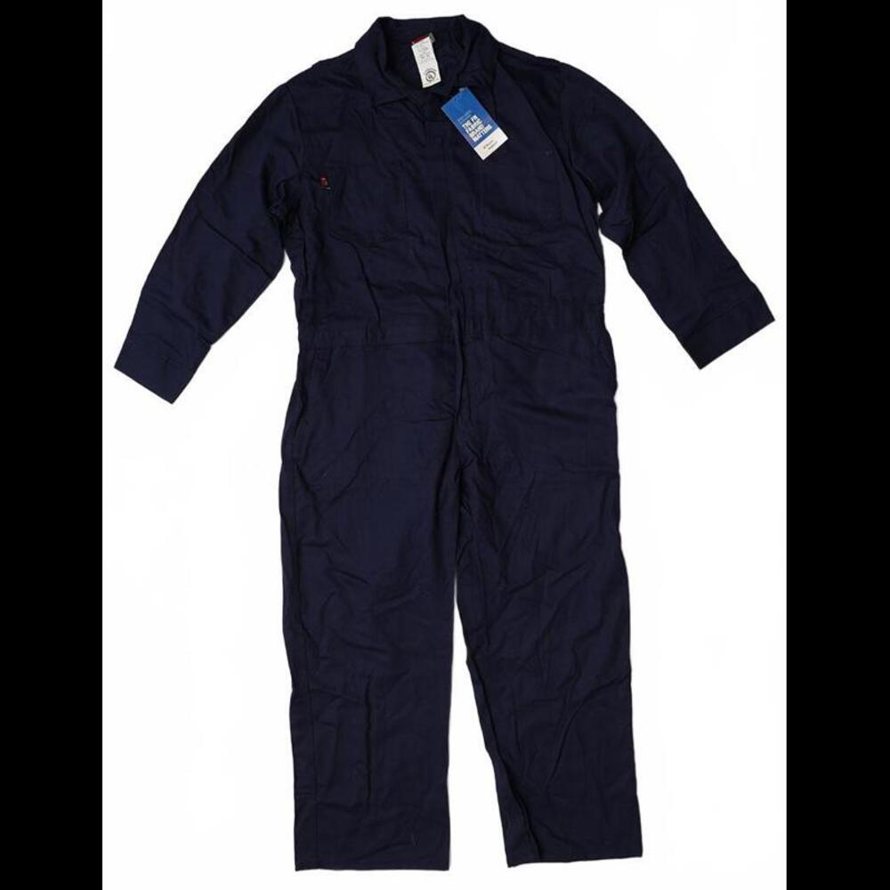 NWT-Indura Saf-Tech FR Cotton Coverall Navy Blue Size 2XL